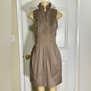 BCBG Maxazria Tan Ruffle Halter Dress Size 0